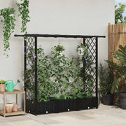Letto Rialzato con Griglia e Tetto Nero 164 x 40 x 123 cm PP 42032540