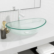 Lavandino in Vetro Temperato 54,5x35x15,5 cm Trasparente 345238