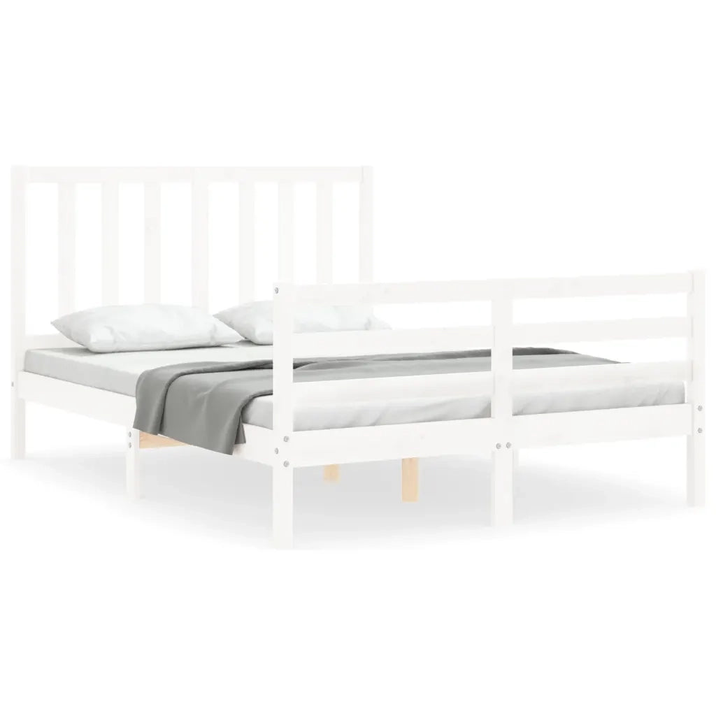 Giroletto senza Materasso-Struttura Letto Bianco 140x200 cm Legno Massello Pino 318926