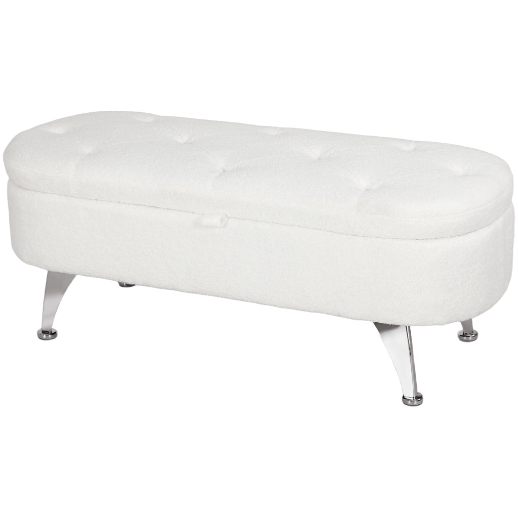 Cassettiera con coperchio e gambe in metallo ¨C zephmum ¨C bianco