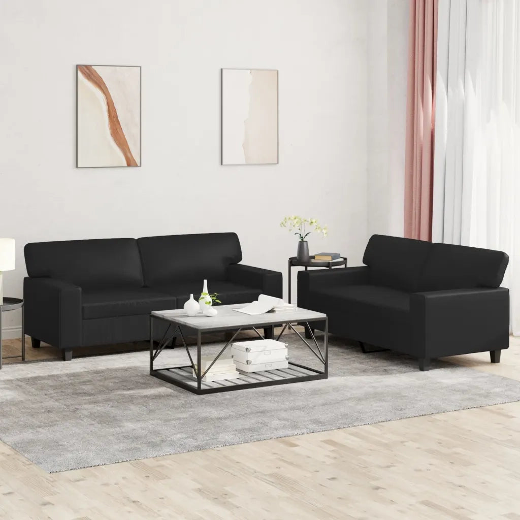 Set di Divani 2 pz Nero in Similpellecod mxl 128139