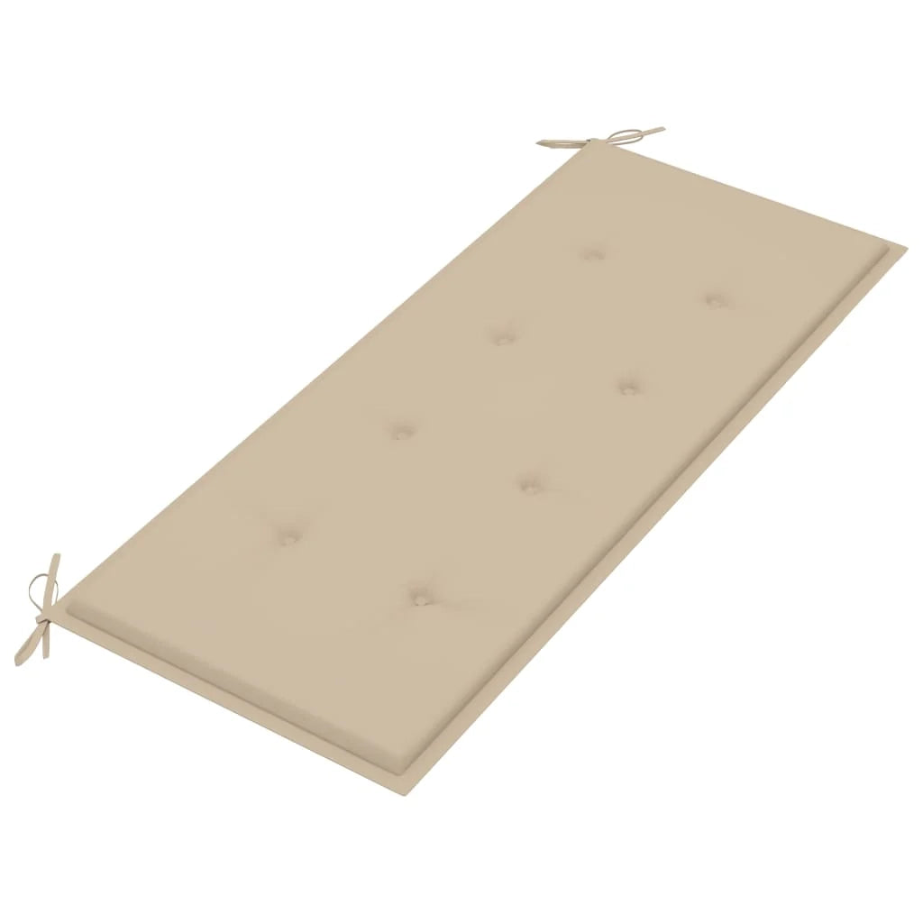 Panca da giardino mobili da esterno per patio panca da terrazza impilabile e cuscino 128,5 x 57,5 ​​x 90 cm legno massello di teak 02_0011655