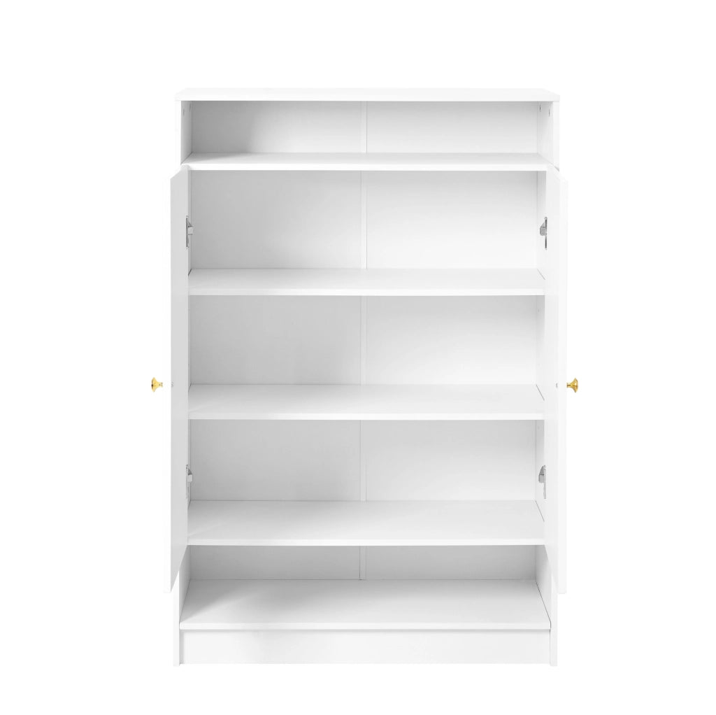 Scarpiera 73x34x109 cm con ripiani regolabili; bianca
