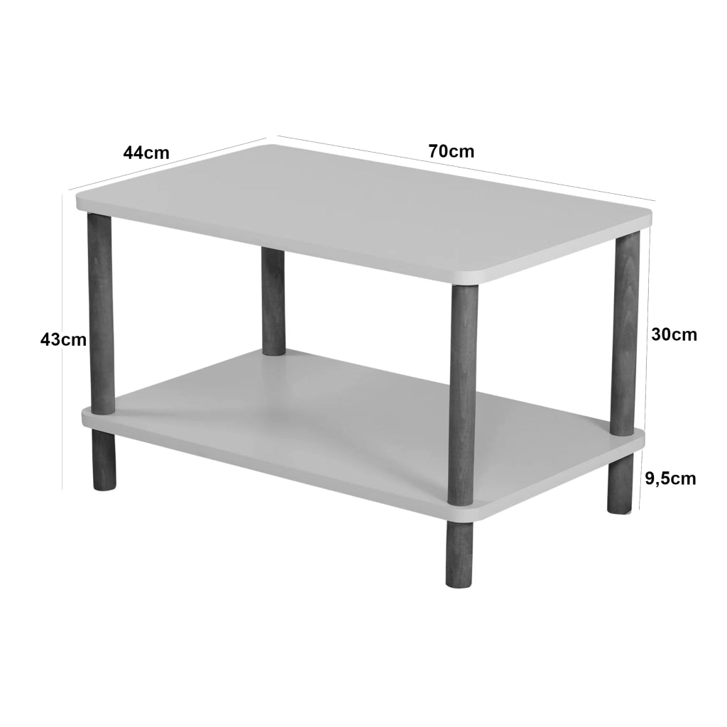 Tavolino rettangolare 43 x 70 x 44 cm effetto legno 03_0008490
