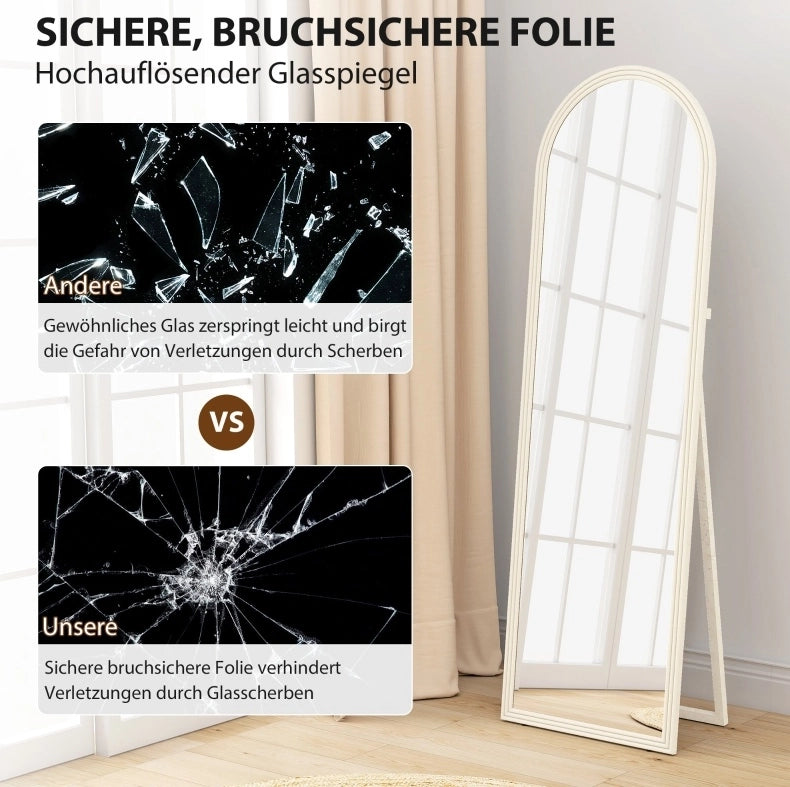 Specchio da terra ad arco bianco 50 x 160 cm