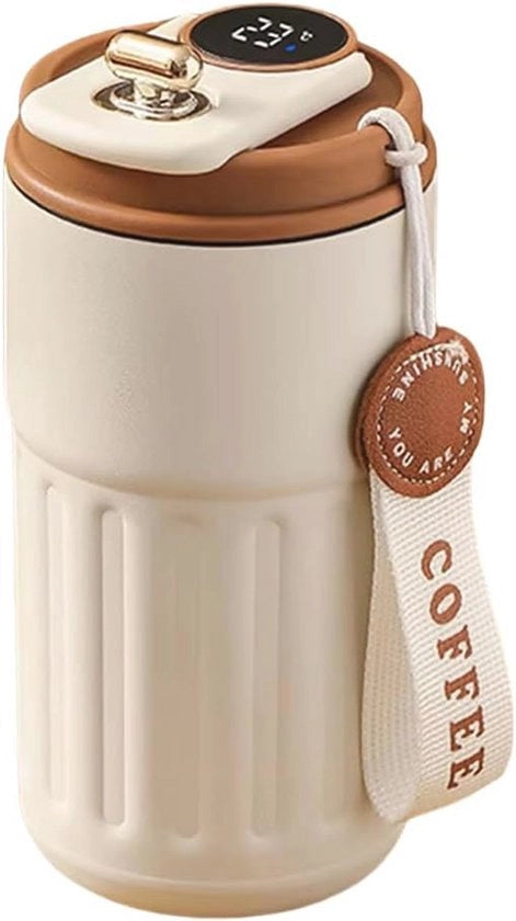 Fiasco termico con display di temperatura - 450 ml fiasco vuoto per uso domestico, ufficio, viaggio e sport