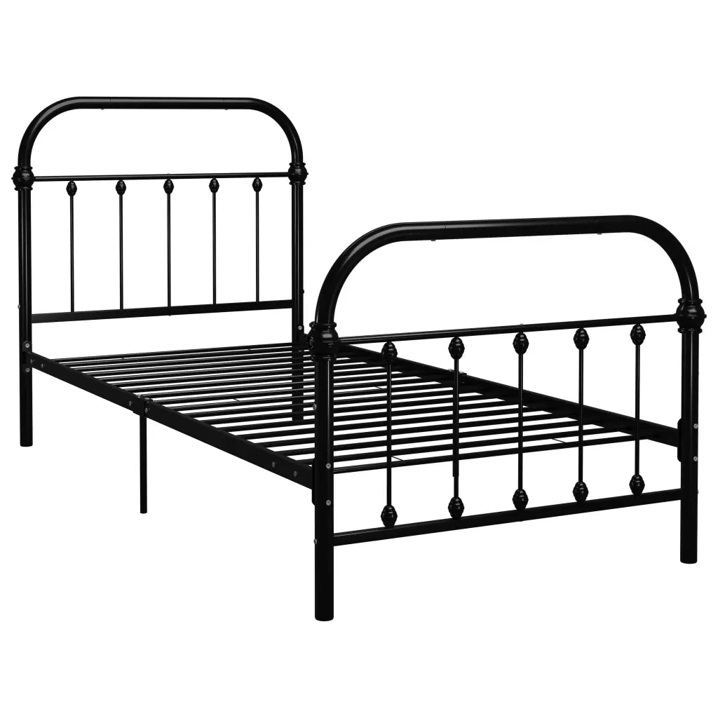 Giroletto-Struttura Letto Nero in Metallo 100x200 cm 898439