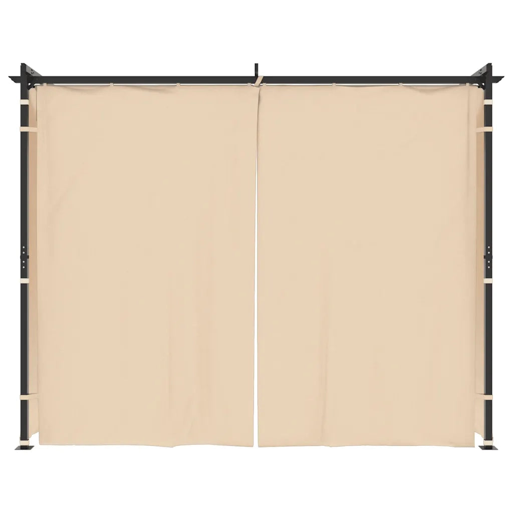 Gazebo con Tende 3x3 m Crema in Acciaio 48050
