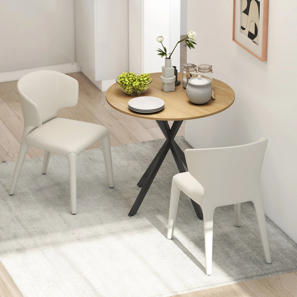 Tavolo da pranzo rotondo per 2 persone ¨C zephmum ¨C bianco quercia