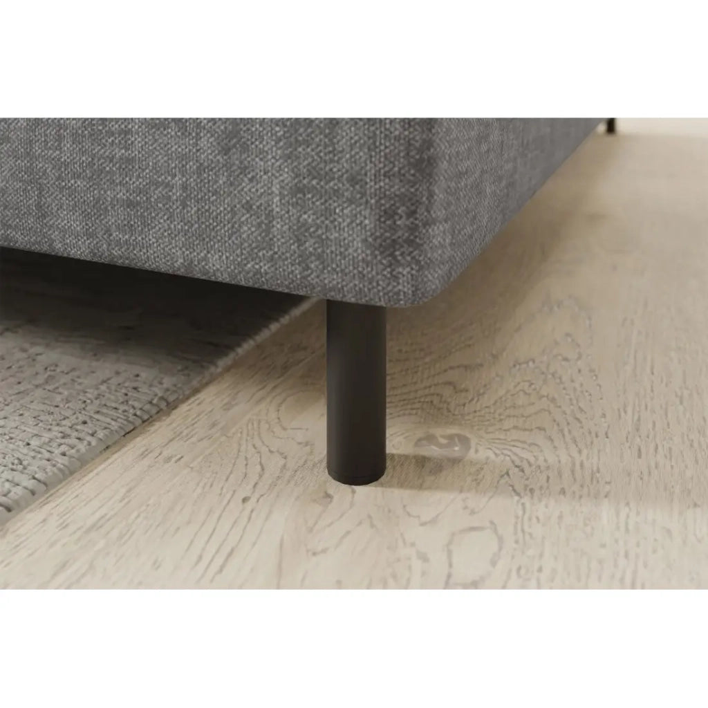 Divano angolare destro convertibile BARNEA 208 cm grigio melange con contenitore