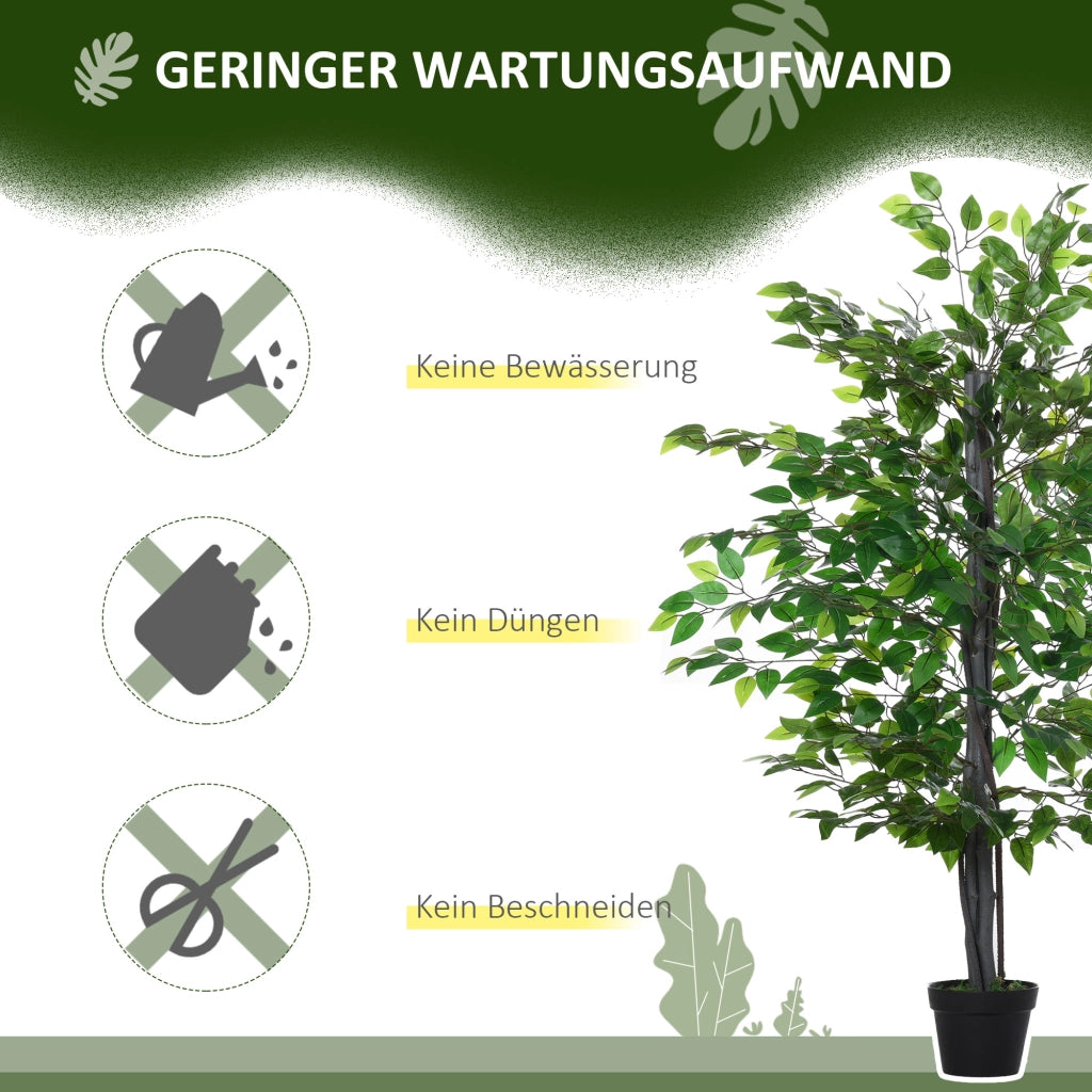 Ficus Artificiale 145 cm ¨C Xylo ¨C Pianta Finta in Vaso per Interno Decorazione Casa Ufficio