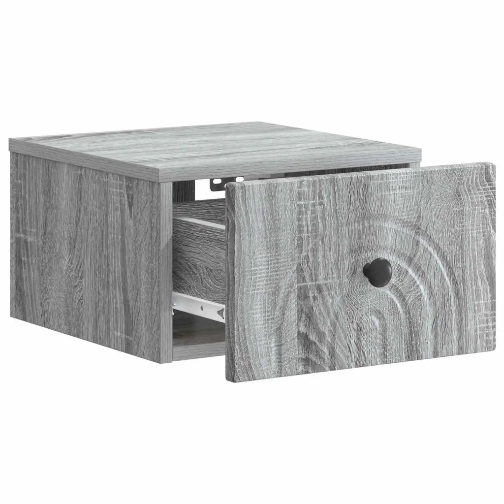Mobiletto da notte a muro Grigio Sonoma 33 x 34,5 x 20 cm 898097