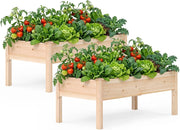 Letto da Giardino Rialzato con Gambe, Fioriera Elevata in Legno di Abete per Verdure, Fiori e Erbe, Aiuola Rialzata da Esterno ed Interno per Balcone, Giardino e Patio (2)