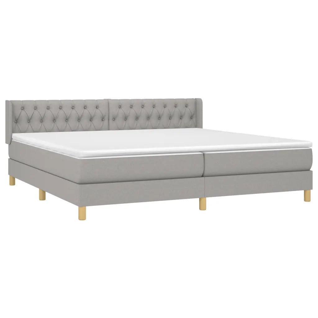 Giroletto a Molle con Materasso Grigio Chiaro 200x200cm Tessuto 3130537
