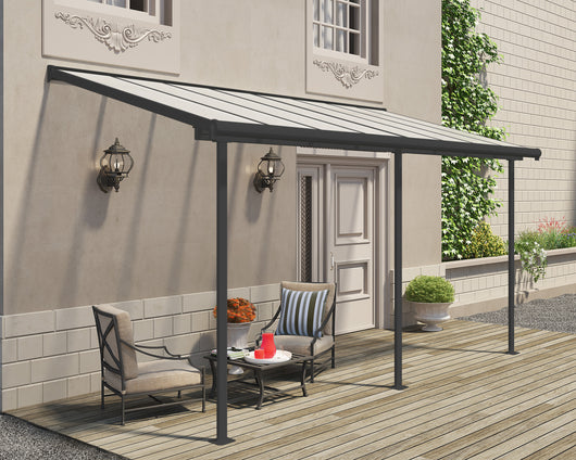 Pergola Sierra Addossata in Alluminio  2.3X4.5 m Grigio