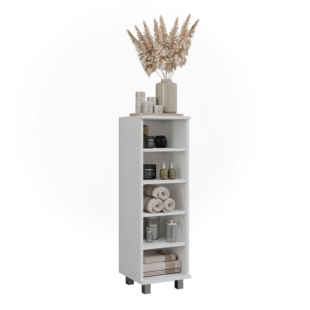 Vicco Mobiletto midi Bianco 30.2 x 95 cm con 5 scomparti aperti