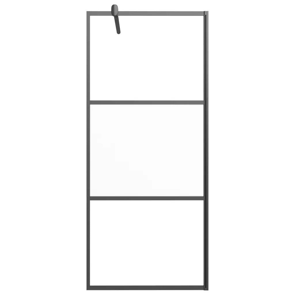 Parete Doccia Walk in 90x195 cm Vetro Semi Smerigliato ESG Nero 151873