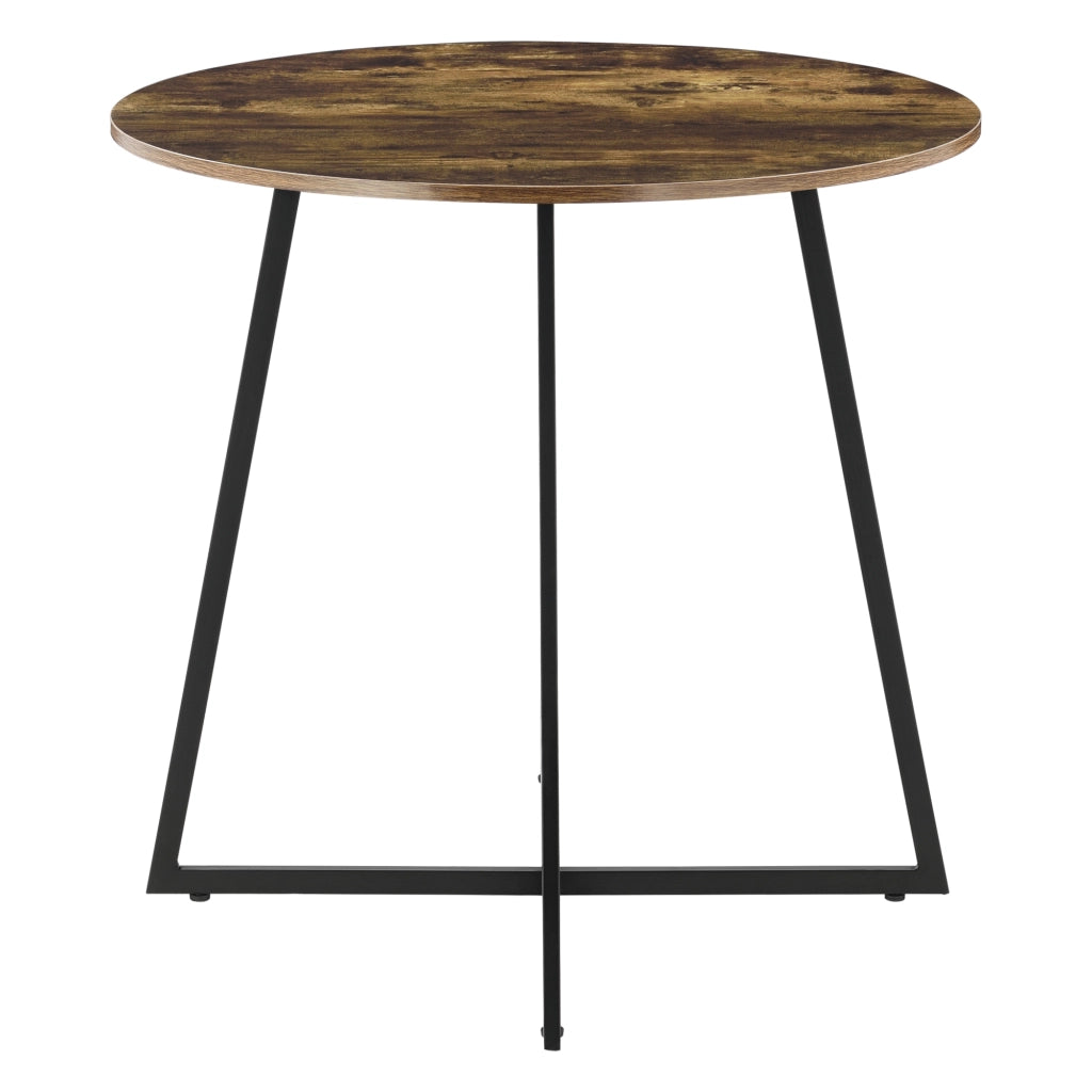 Tavolo da Pranzo Vaggeryd con Piano Tondo Ø80 - Color Legno Scuro [en.casa]