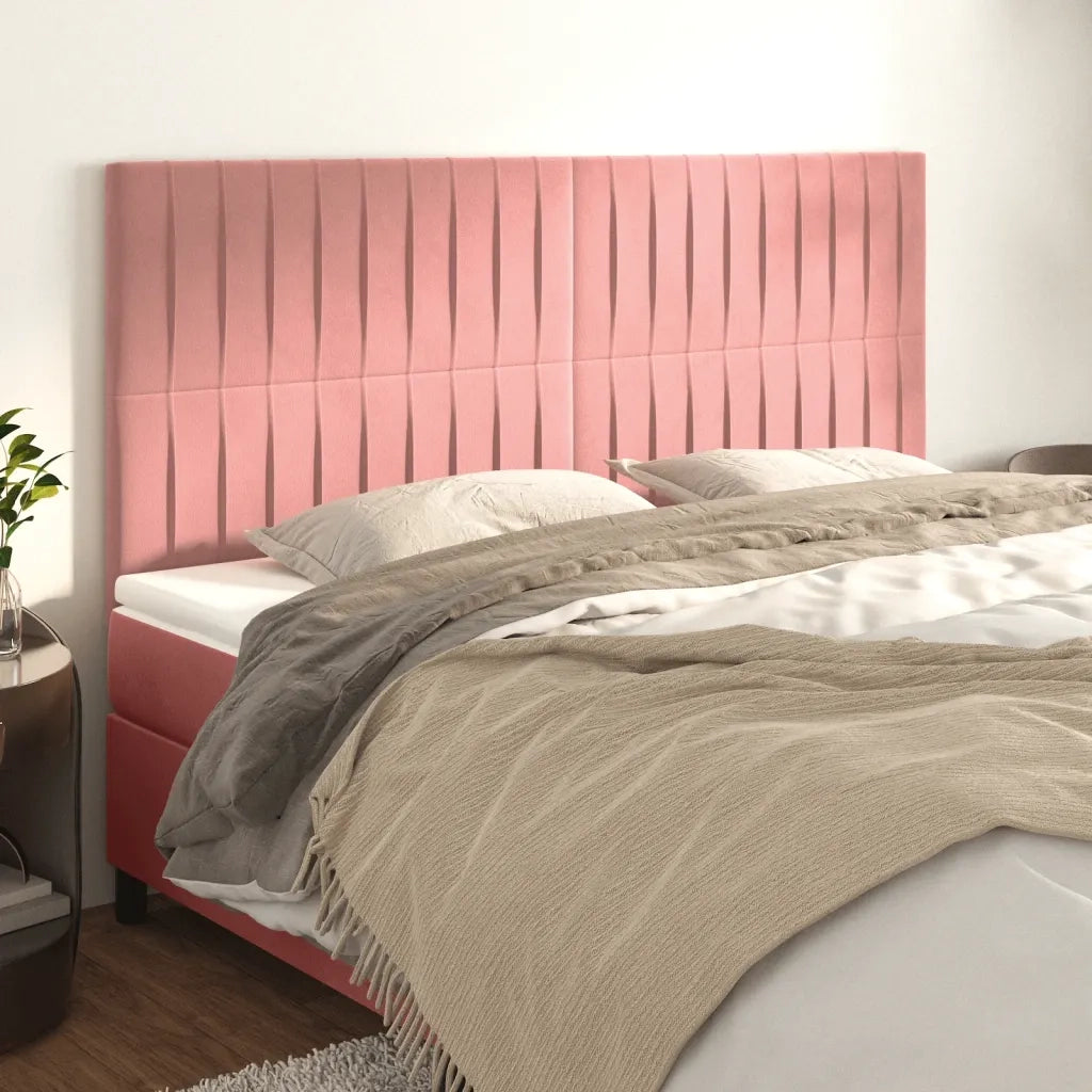 Testiera Rosa 180x5x118/128 cm Velluto 3116635