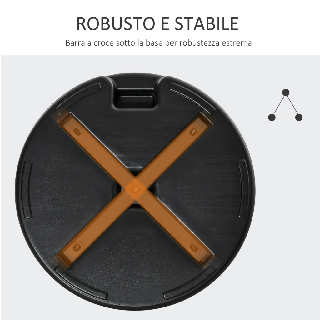 Base per Ombrellone Rotonda ?55cm in Plastica da 30kg per Pali da ?38-48mm, Nero