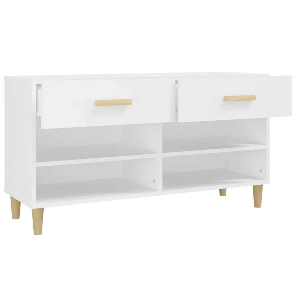 Scarpiera-Scaffale per scarpe Bianca 102x35x55 cm in Legno Multistrato 679992