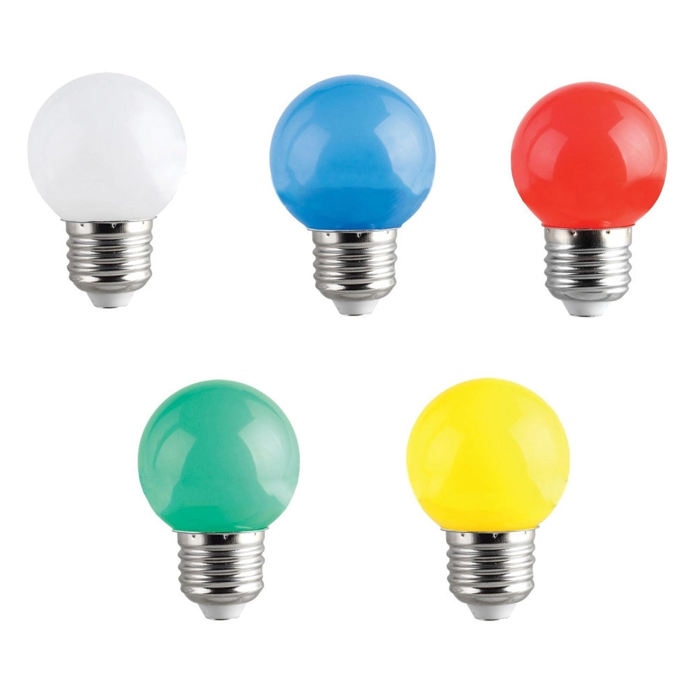 Trade Shop - Lampadina Led E27 Mini Globo 220v Colore Verde Blu Viola Bianco Caldo Freddo 2w -