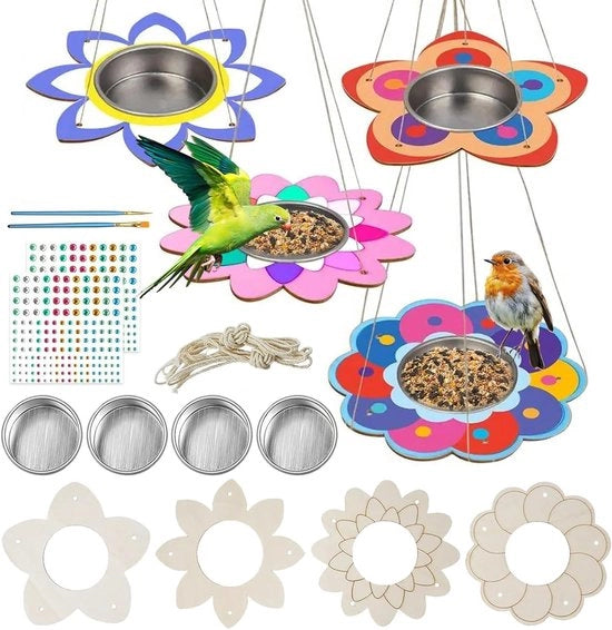 Stazione alimentare per uccelli all'aperto - Kit di costruzione di casa per uccelli in legno per bambini - Regalo per ragazzi e ragazze