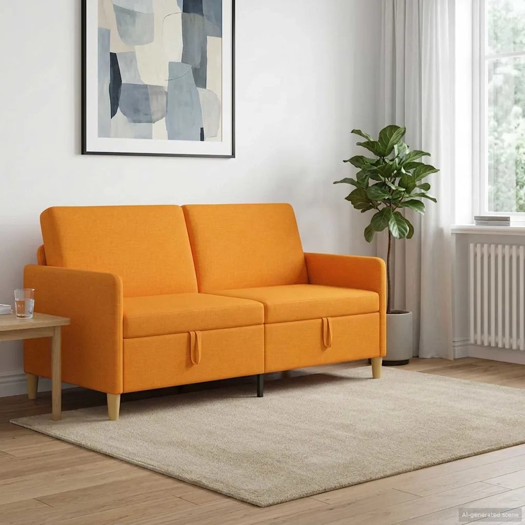 Divano con Storage Giallo Scuro 172 x 78 x 87 cm Poliestere 42036956