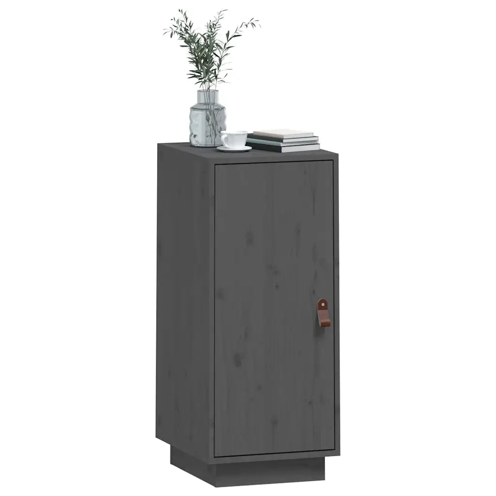Credenza-Buffet-Armadio da cucina Grigia 34x40x75 cm in Legno Massello di Pino 432801