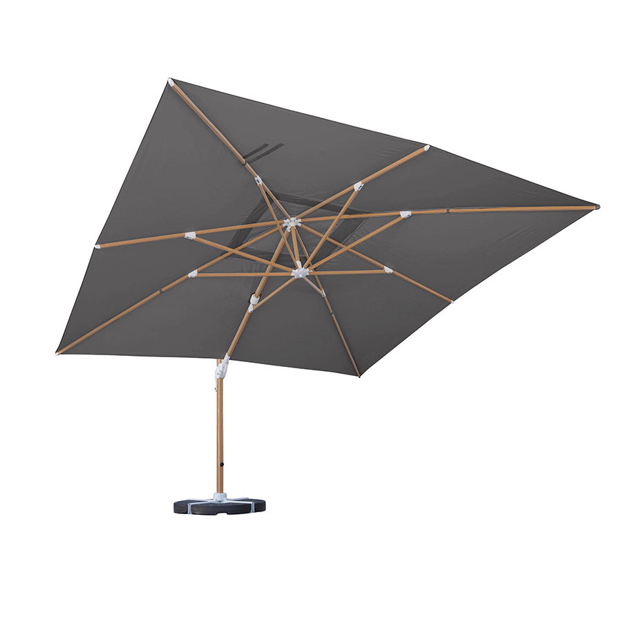 Ombrellone da Giardino Decentrato 4x4m Roma Wood nero