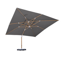 Ombrellone da Giardino Decentrato 4x4m Roma Wood nero