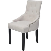 Sedie da Pranzo 2 pz Grigio Crema in Tessuto 242402