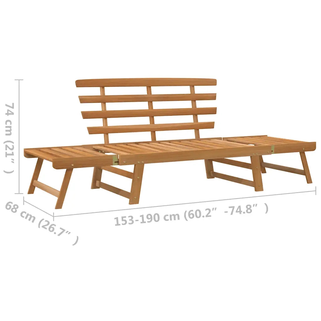 Panca da Corridoio-Sgabello-Panca da esterno 2-in-1 190 cm in Legno Massello di Acacia
