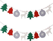 Bandiera di Natale per Albero di Natale Slinger 16 pezzi Hangers 3M Nastro Bal - Herten - Albero - Campana - Tela Banderine Linea per Albero di Natale Festa Vacanze Interno Esterno Decorazione per Casa Ufficio con Contenuto.