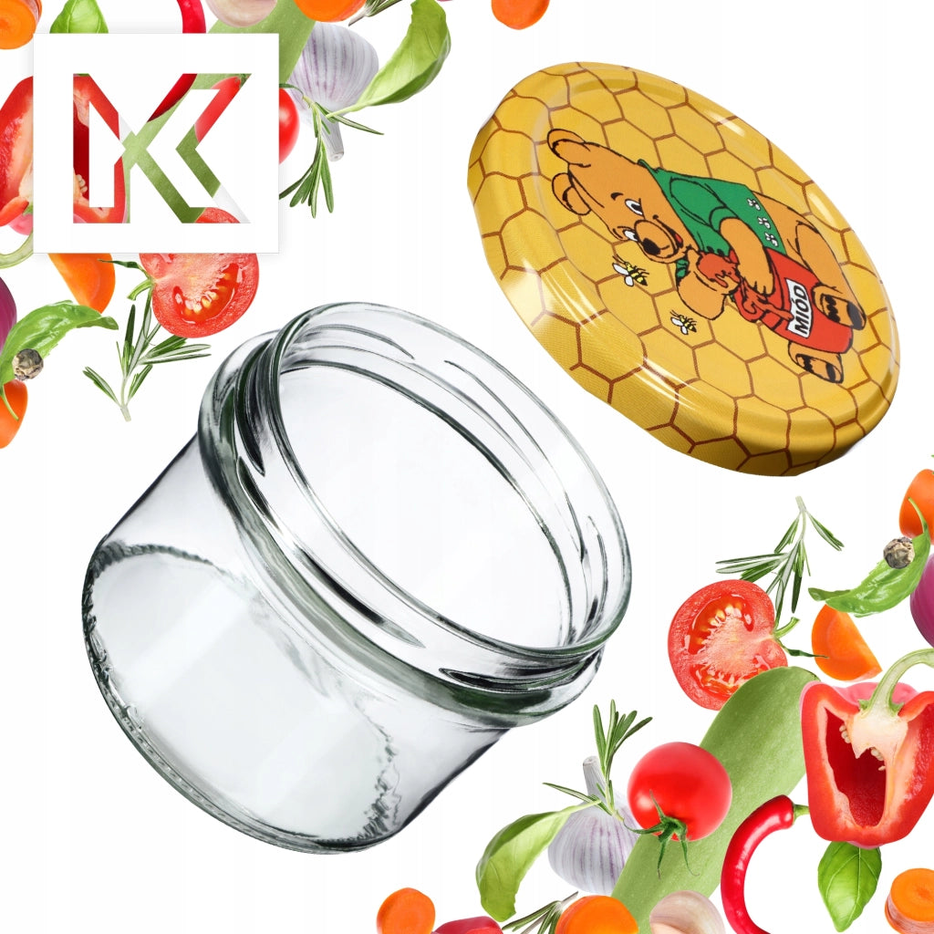 KADAX Tartu vasetti per conserva 235ml 10pz 82mm + coperchi "Miele"