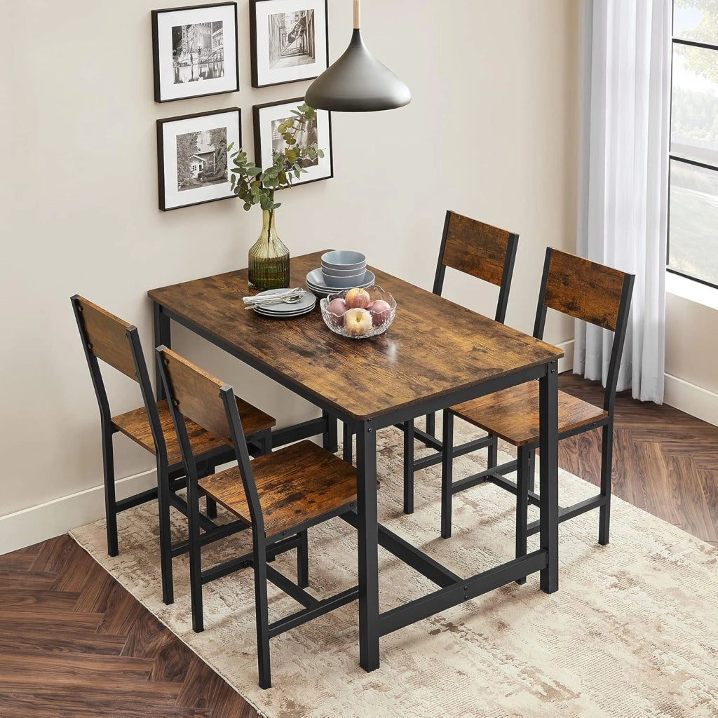 VASAGLE Sedie da Pranzo, Set di 2 Sedie da Cucina, Struttura in Acciaio, Stile Industriale, per Sala da Pranzo, Soggiorno, Cucina, Marrone Vintage e Nero Inchoistro LDC092B01V1