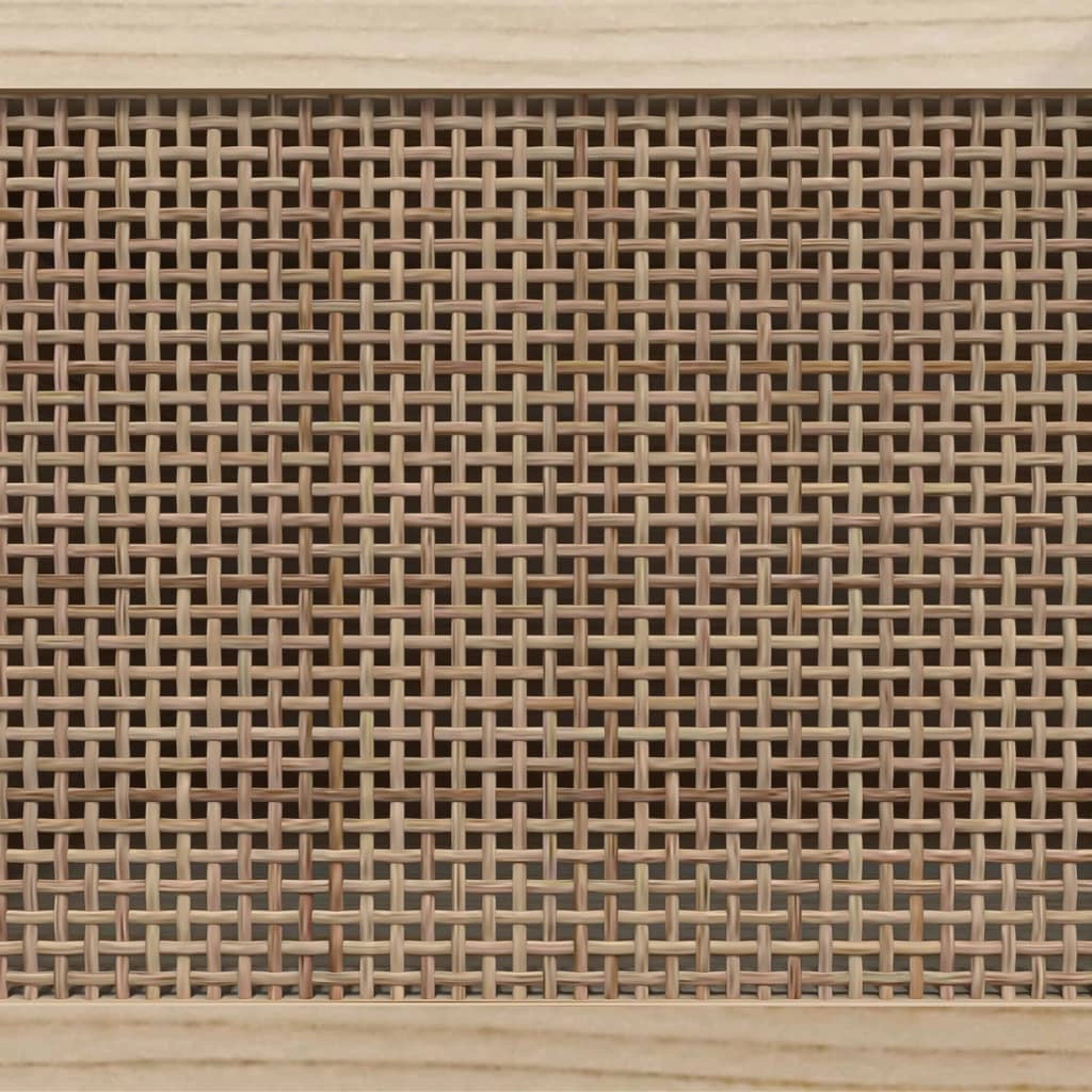 Mobile TV multimediale scaffale TV credenza mobile TV sala da pranzo soggiorno camera da letto 105 x 30 x 40 cm legno di pino massiccio e rattan nero naturale 02_0025663