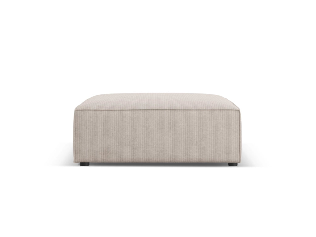 Cosmopolitan Design - Pouf "Arendal" in ciniglia con effetto a coste beige scuro 