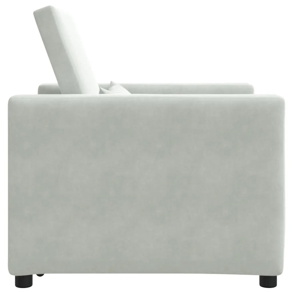 vidaXL Divano Letto Singolo Grigio chiaro 90 x 165 x 87 cm Velluto