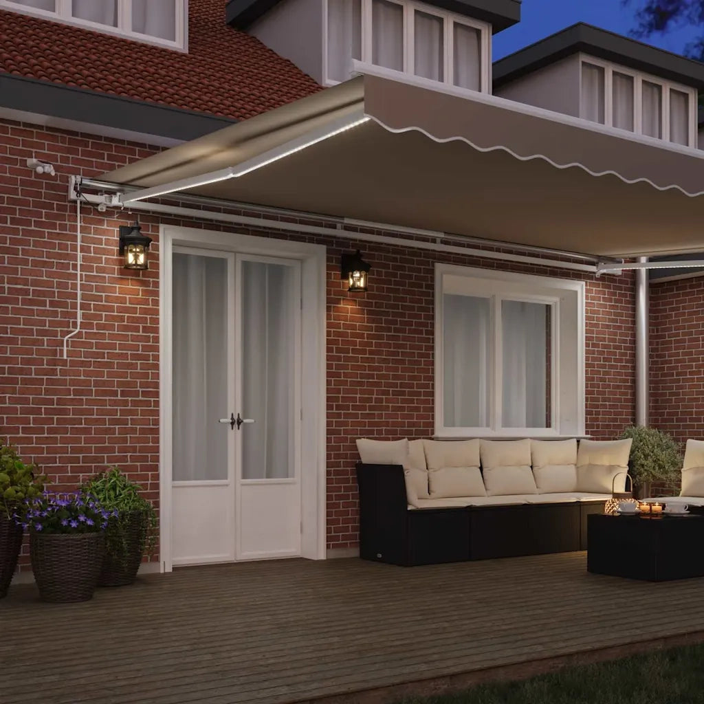 Tenda Retrattile Beige 500 × 300 cm Poliestere e Metallo 3331336