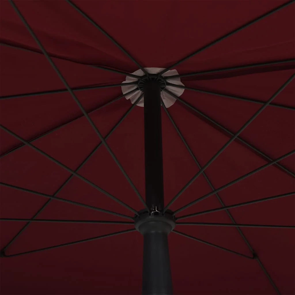 Ombrellone da giardino con palo 200 x 130 cm rosso bordeaux 02_0008319