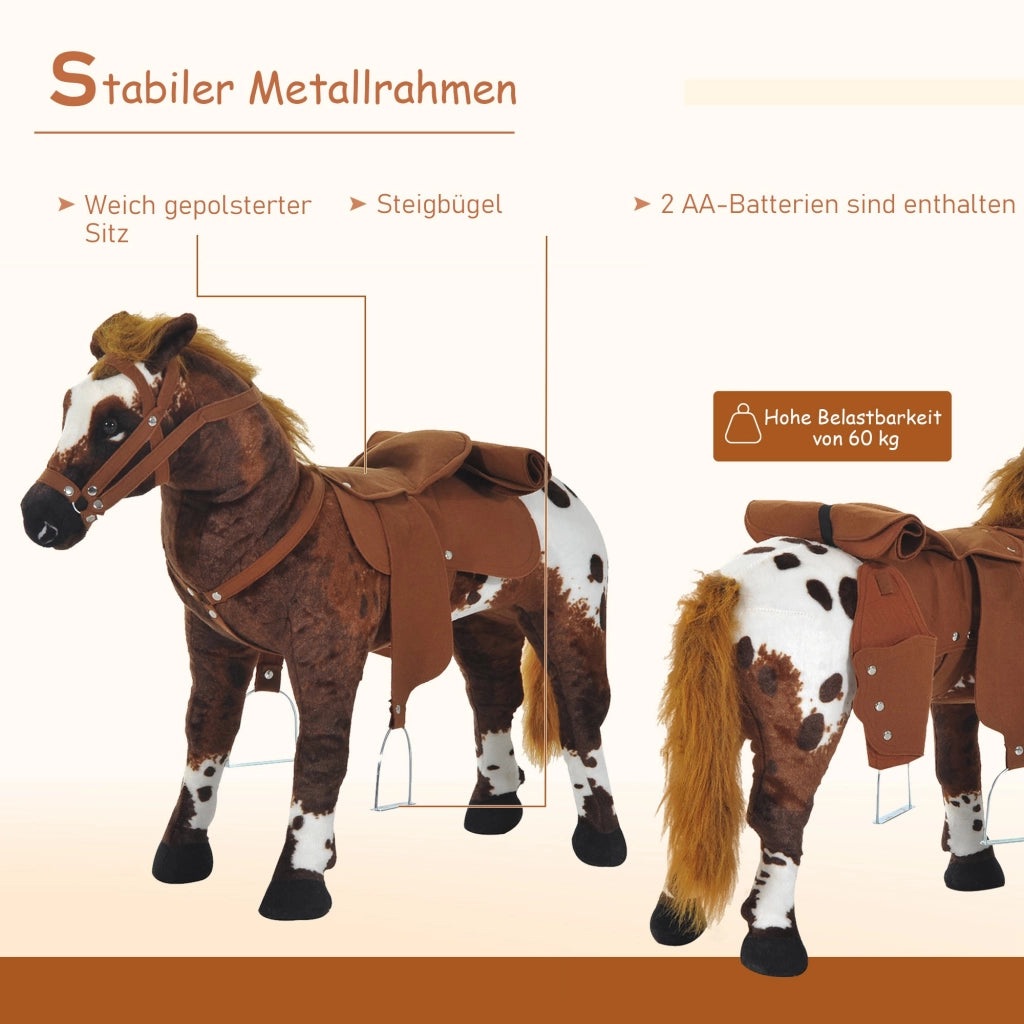 Cavallo a Dondolo Giocattolo con Sella e Suoni ¨C Zephmum ¨C Marrone