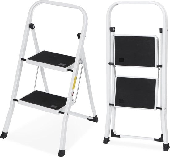Vouwladder portatile a 2 rami con pedale antislip - capacità di carico 350 lbs per cucina e uso domestico