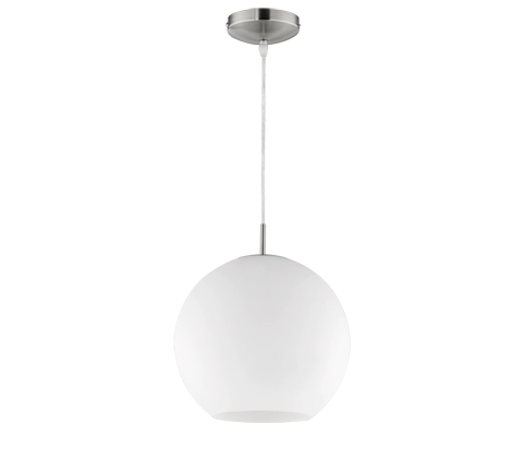 Lampada Sospensione Moderna 42W Sfera Vetro Bianca 30 cm Moon GD Trio