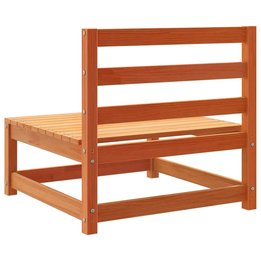 Divano da esterno-Divani Senza Braccioli Giardino 2pz Marrone Cera 70x70x67 Pino
