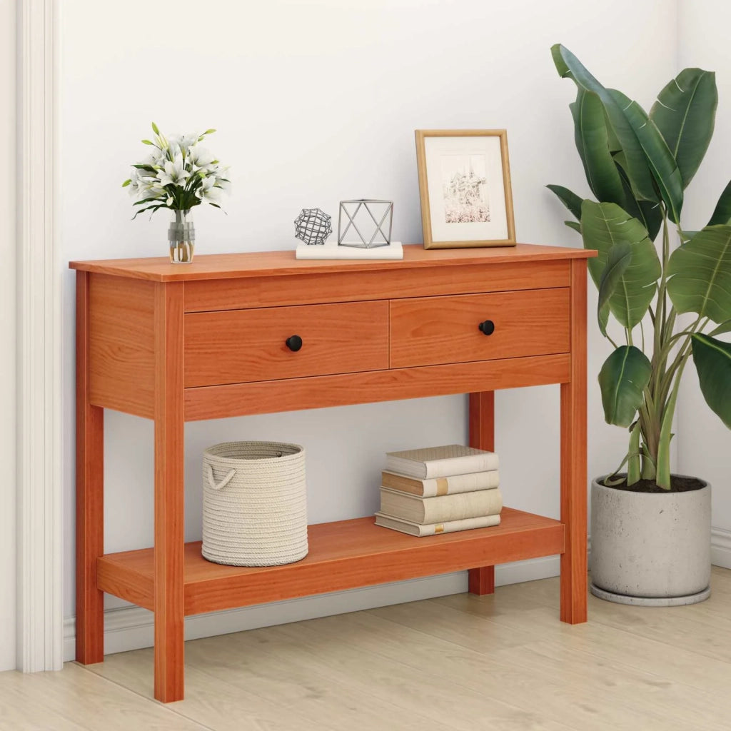 Tavolo consolle con cassetto Marrone cerato 100 x 35 x 75 cm 869937