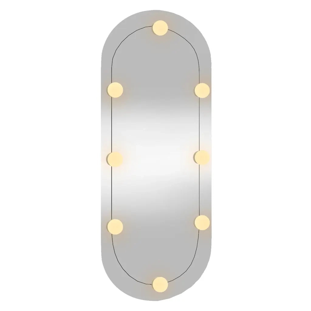 Specchio da Parete con Luci LED 30x70 cm Vetro Ovale 3189161