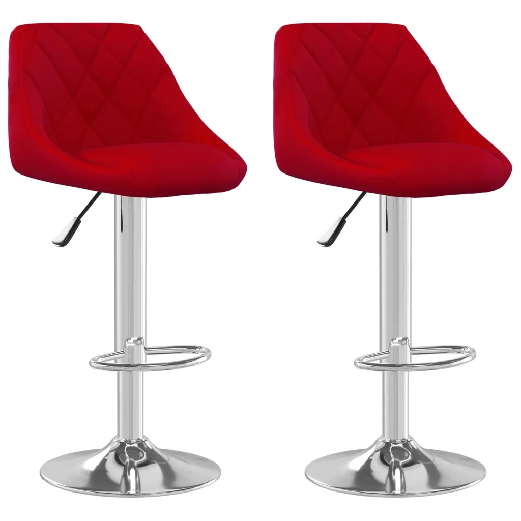 Sgabelli da Bar 2 pz Rosso Vino in Velluto cod mxl 65459