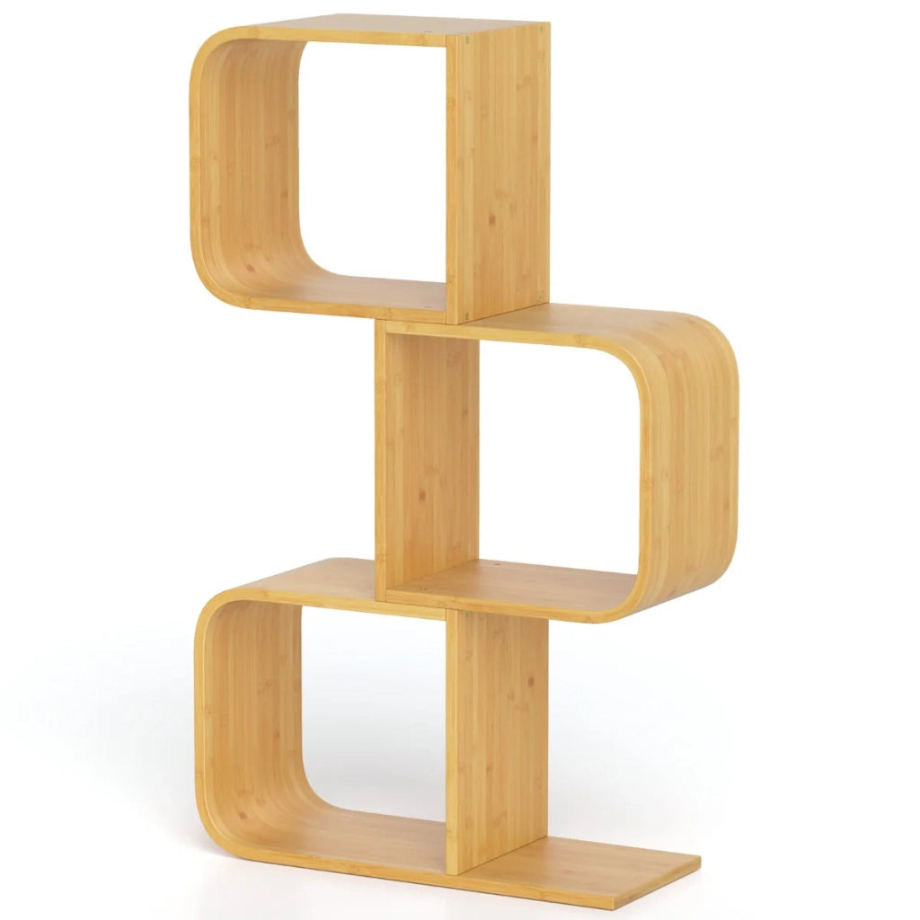 Libreria a S 23 x 61 x 100 cm contenitore aperto design moderno bambù naturale 20_0010663