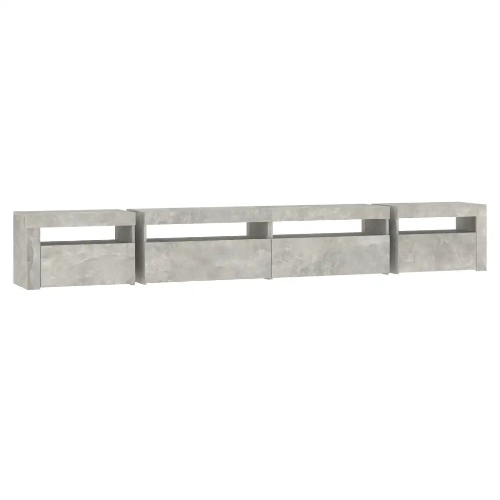 Mobile Porta TV con Luci LED Grigio Cemento 270x35x40 cm 3152749
